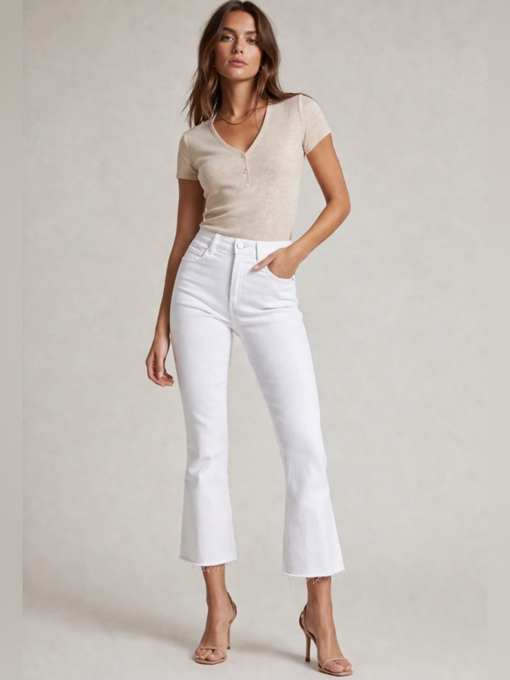 L’AGENCE Mira White Cropped Jeans Size 24